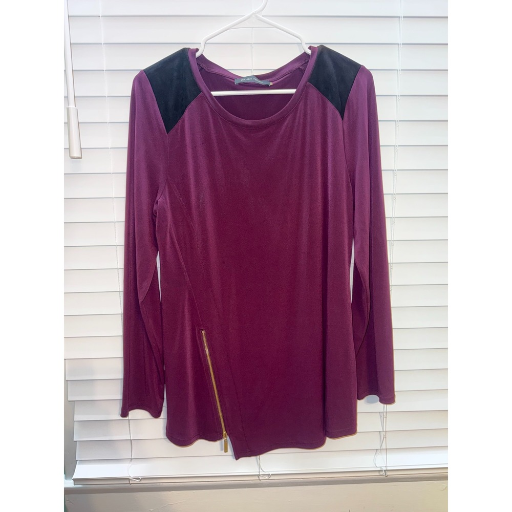 Ivanka Trump Womens Size Medium Long Sleeve  Tunic/Blouse Plum Purple